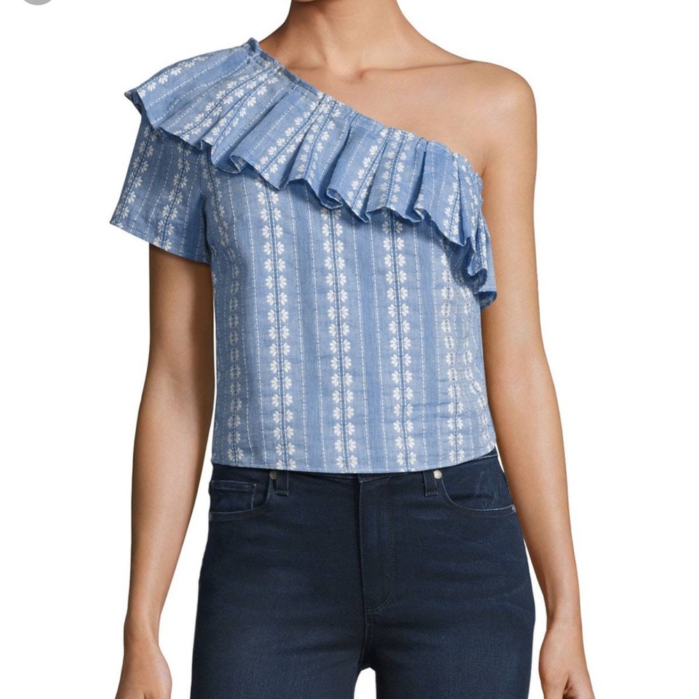 Splendid Chambray One Shoulder Top size large nwt